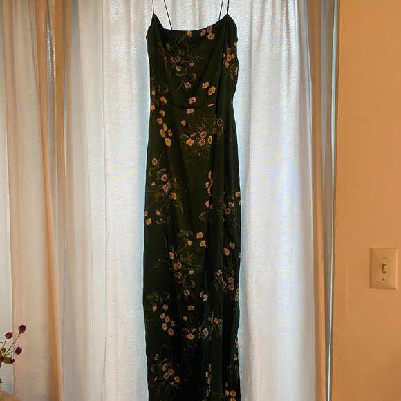 Reformation Frankie Silk Dress | Color Buena | NWT - Picture 7 of 7
